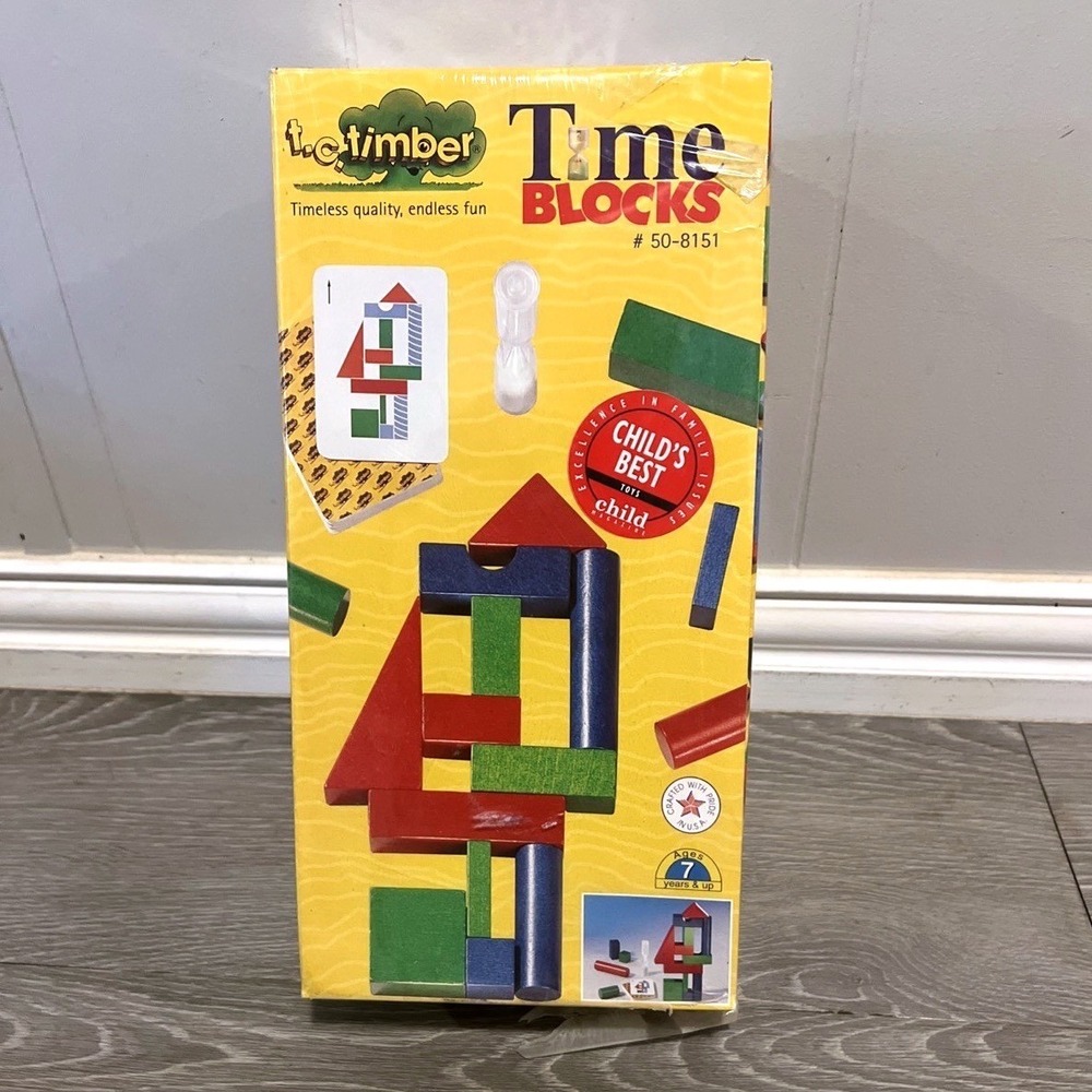 Vintage T.C. Timber Time Blocks Game 50-9151 New Sealed HABA Hardwood 1993 STEM